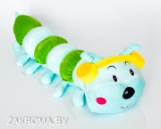 Мягкая игрушка Гусеница 65 см, подушка плюшевая Гусеница, цвет голубой.
